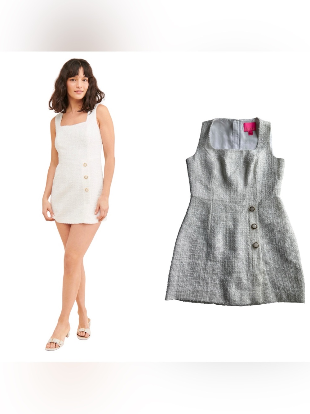 Lilly Pulitzer Kalinara Skirted Romper Dress Resort White Size 4 Boucle Tweed